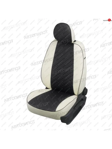 Чехлы сидений (экокожа, 40/60, Classic/Comfort/Luxe) Автопилот Ромб (белый/черный) KIA Ceed 3 CD хэтчбэк (2018-2025)