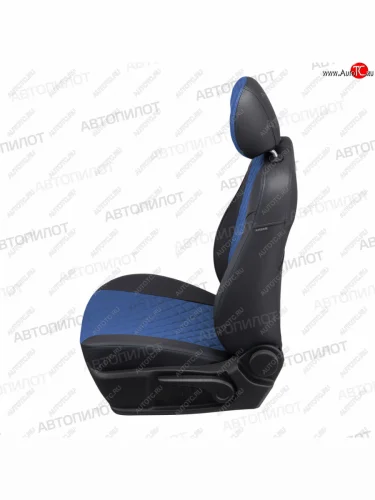Чехлы сидений (экокожа, Classic) Автопилот Ромб (черный/синий) KIA Cerato 3 YD дорестайлинг седан (2013-2016)