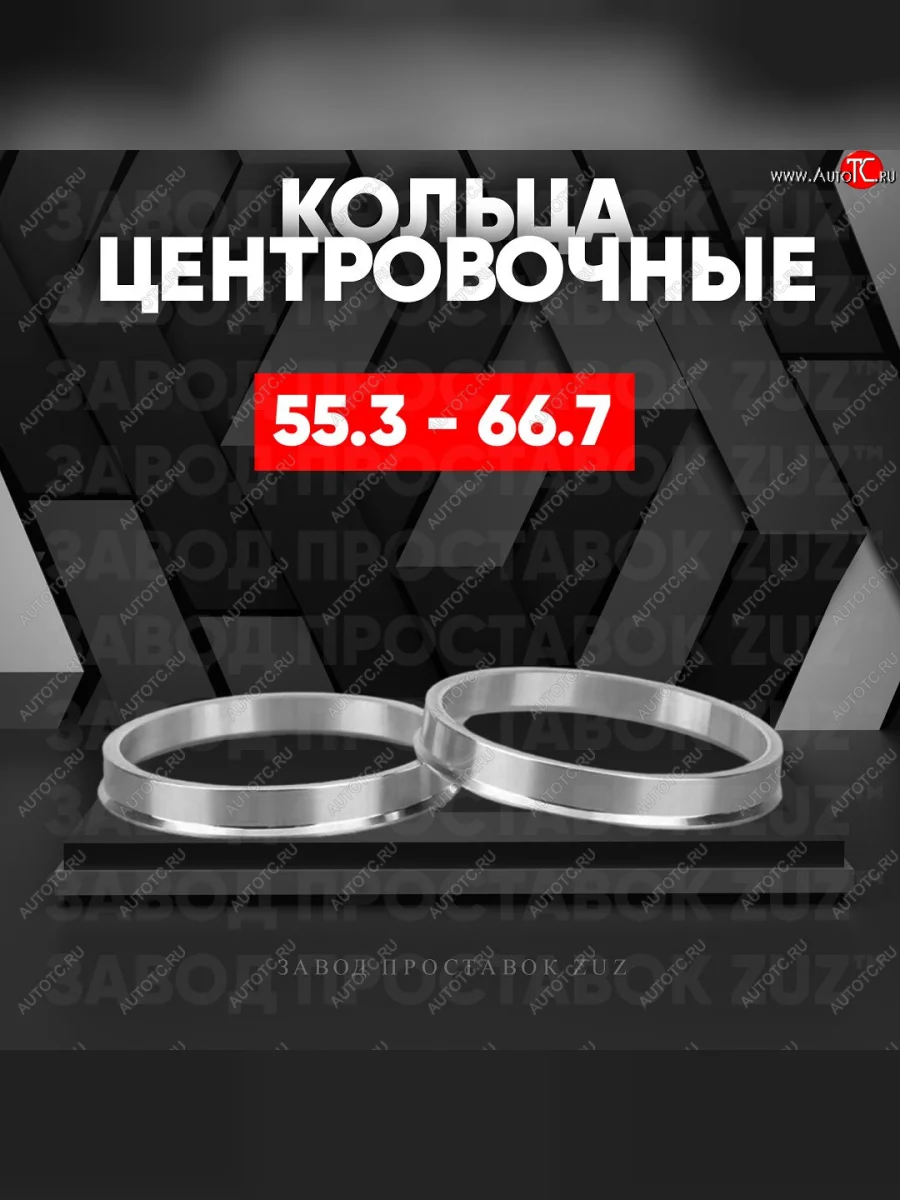 Алюминиевое центровочное кольцо (4 шт) ЗУЗ 55.3 x 66.7    с доставкой в г. Керчь