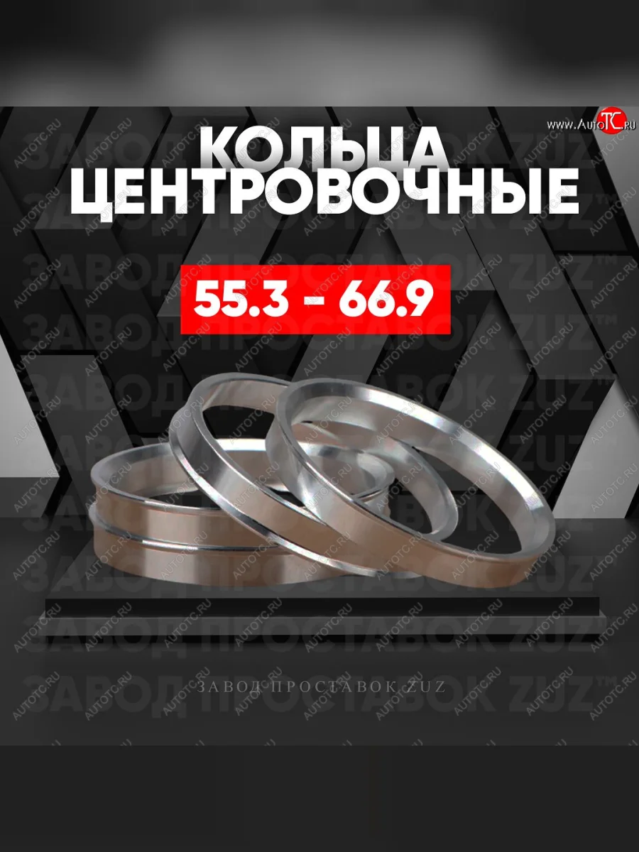 Алюминиевое центровочное кольцо (4 шт) ЗУЗ 55.3 x 66.9    с доставкой в г. Керчь