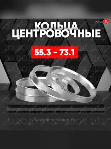 Алюминиевое центровочное кольцо (4 шт) ЗУЗ 55.3 x 73.1 