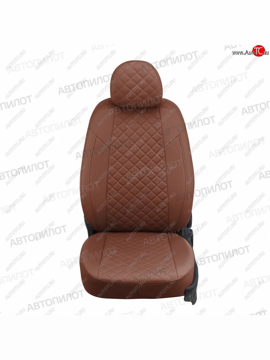 Чехлы сидений (экокожа) Автопилот Ромб KIA Optima 4 JF дорестайлинг седан (2016-2018) (коричневый)  в Перми Пермском крае