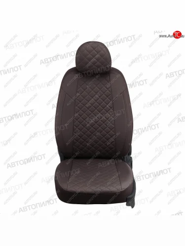 Чехлы сидений (экокожа) Автопилот Ромб (шоколад) KIA Optima 4 JF дорестайлинг седан (2016-2018)