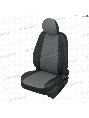 Чехлы сидений (экокожа) Автопилот (черный/серый) KIA Soul SK3 (2018-2022)