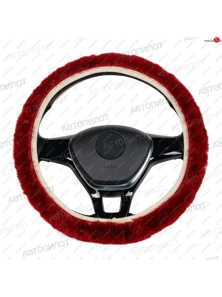 Оплетка руля (искусственный мех/короткий ворс, 37-40 см) Автопилот Премиум Seat Toledo Mk1 седан (1991-1999) (коричневый)  с доставкой в г. Пермь