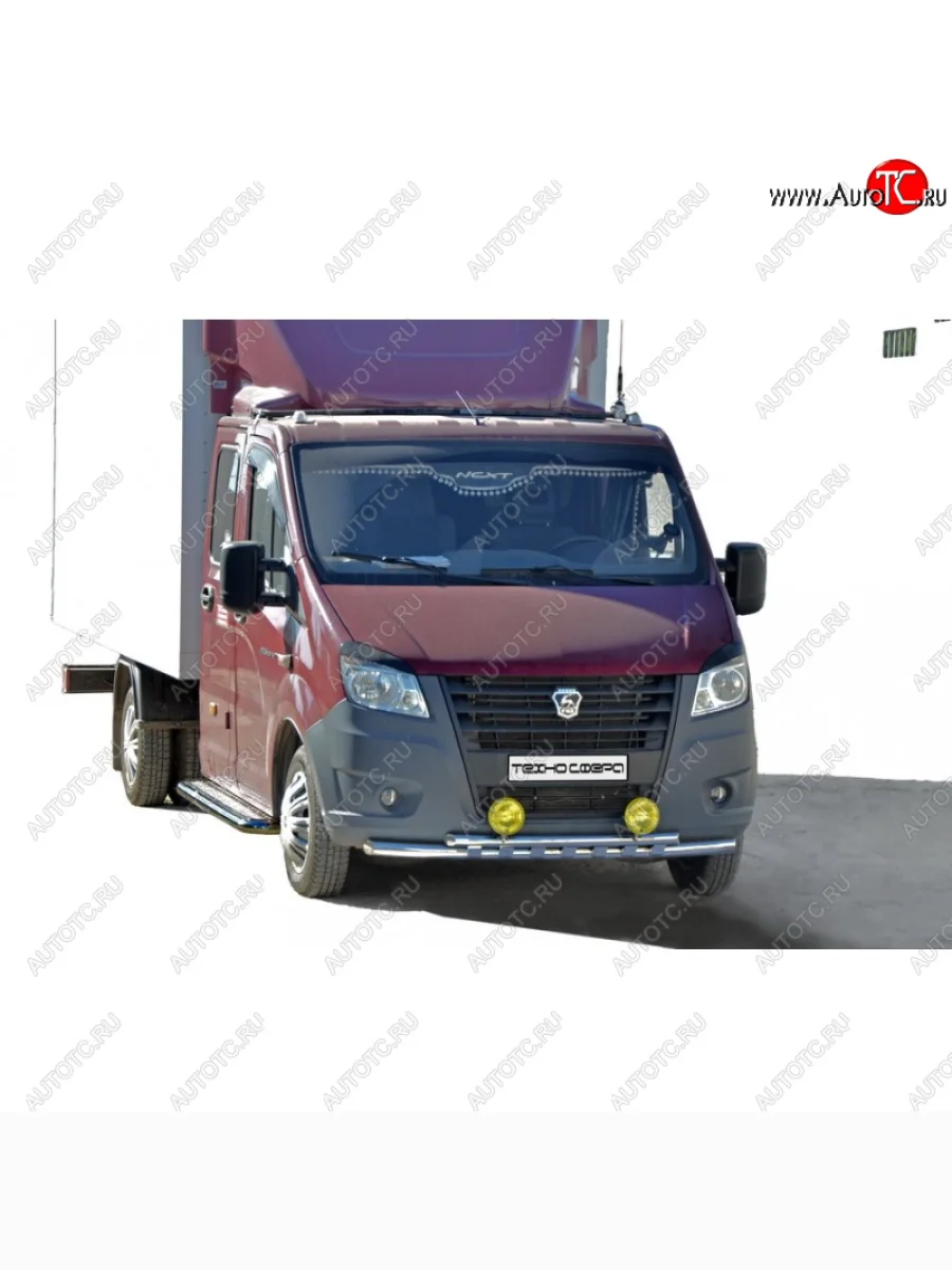 Правая подножка для ног (63,5d мм) Техно Сфера  ГАЗ ГАЗель Next (2014-2025) A21,A22, С41, С42, Фермер (черный матовый)  в Самаре Самарской области