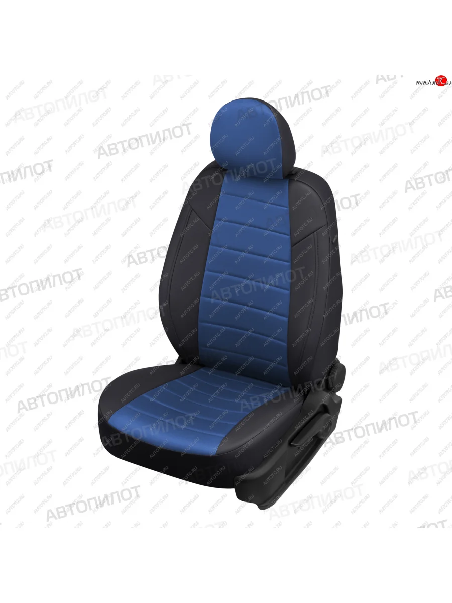 Чехлы сидений (экокожа/алькантара) Автопилот  Land Rover Discovery Sport (2014-2019) L550 (черный/синий)  в Керчи Республика Крым