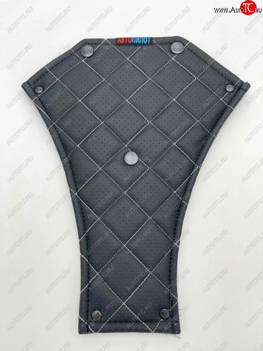 Адаптер ремня безопасности (экокожа) Автопилот Ромб Seat Toledo Mk1 седан (1991-1999) (черный/белая строчка)  с доставкой в г. Пермь