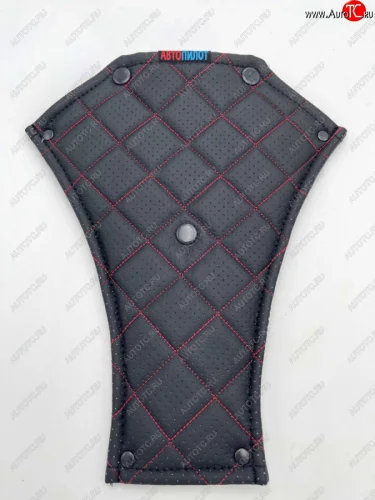 Адаптер ремня безопасности (экокожа) Автопилот Ромб Toyota Caldina T210 дорестайлинг универсал (1997-1999) (черный/красная строчка)