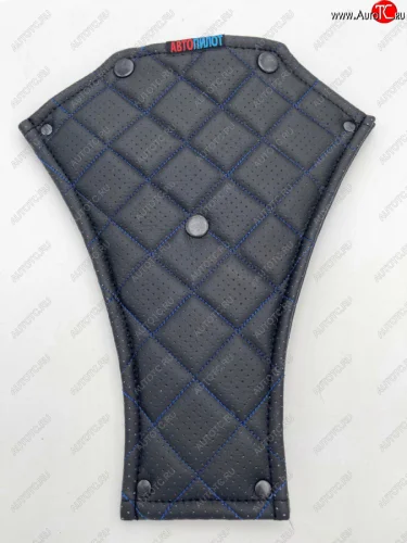 Адаптер ремня безопасности (экокожа) Автопилот Ромб Toyota Caldina T210 дорестайлинг универсал (1997-1999) (черный/синяя строчка)