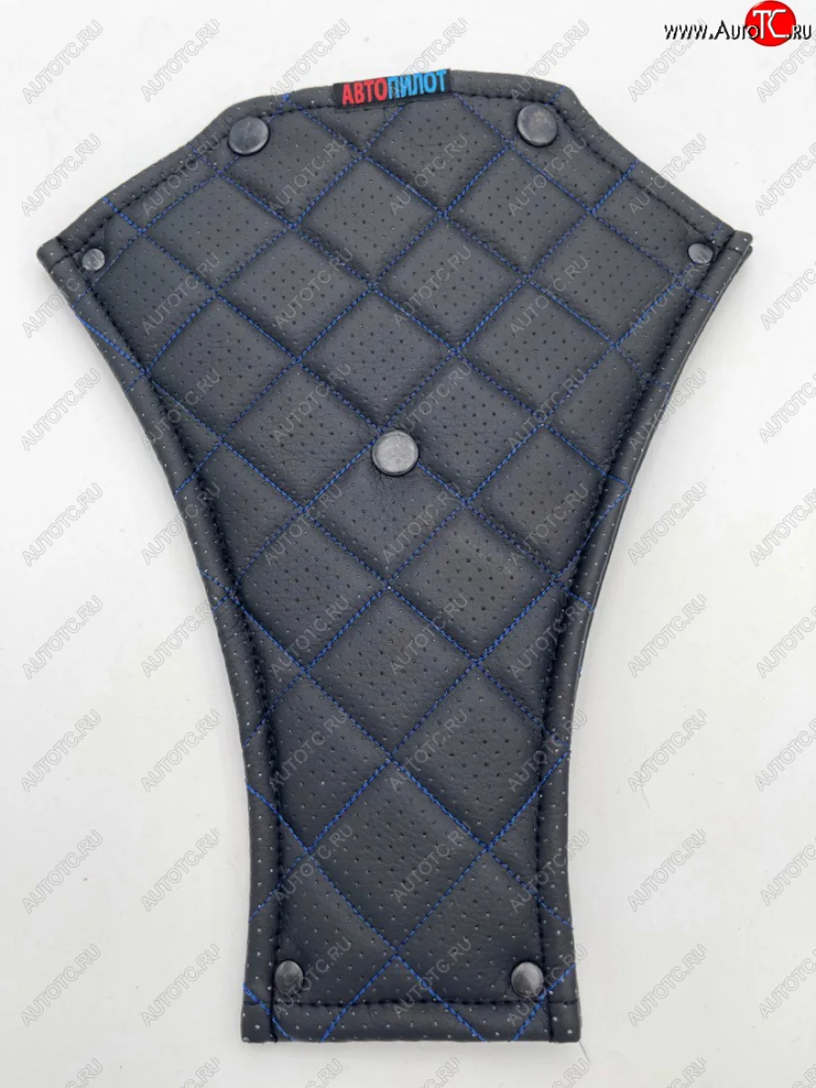 Адаптер ремня безопасности (экокожа) Автопилот Ромб Seat Toledo Mk1 седан (1991-1999) (черный/синяя строчка)  с доставкой в г. Пермь