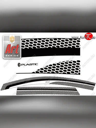 Дефлектора окон CA-Plastic (Серия Art графит) Toyota Ractis (2010-2016)