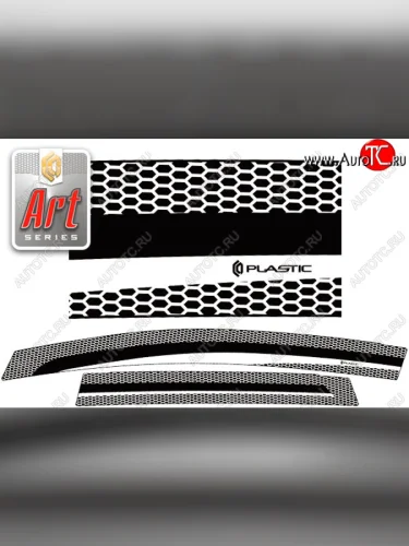 Дефлектора окон CA-Plastic (серия Art черная) Honda Fit  2 (2010-2014) GE 1-ый рестайлинг, GE 2-ой рестайлинг