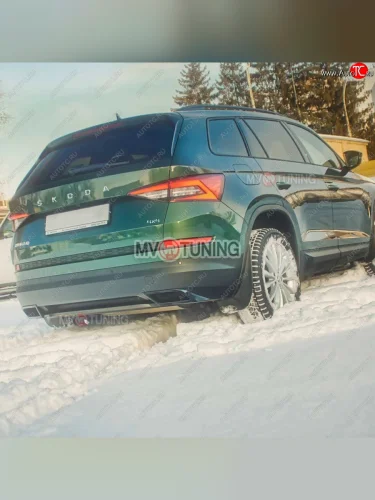 Имитация насадок глушителя MV-Tuning (Неокрашенные) Skoda Kodiaq  1 NS7 (2017-2021) дорестайлинг