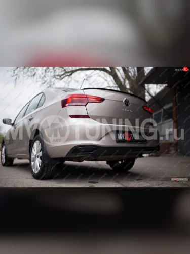 Имитация выхлопа MV-Tuning (BLACK (чёрный глянец)) Volkswagen Polo  Mk6 (2020-2022) лифтбек