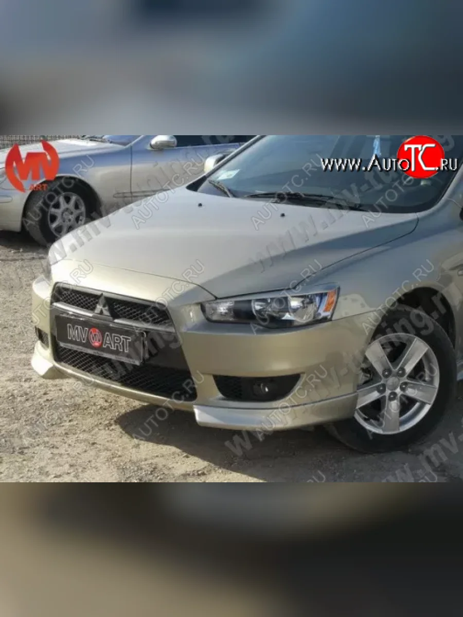 Клыки переднего бампера (комплектация 2.0 INTENSE) MV-Tuning  Mitsubishi Lancer (2007-2010) 10 CY (Неокрашенные)  с доставкой в г. Керчь