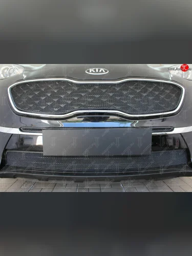 Защитная сетка в бампер (низ, ячейка 3х7 мм) Alfeco Стандарт (Чёрная) KIA Sportage  4 QL (2018-2022) рестайлинг