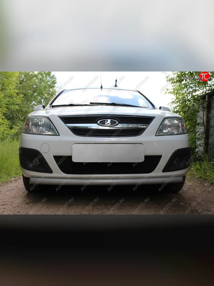 Защитная сетка в бампер (низ, ячейка 3х7 мм) Alfeco Стандарт Лада ВАЗ Ларгус дорестайлинг R90 (2012-2021) (Чёрная)  с доставкой в г. Керчь