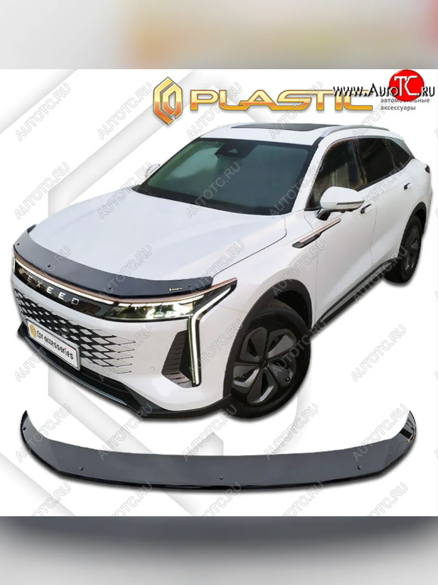 Дефлектор капота (РФ) CA-Plastic Exclusive EXEED RX (2022-2025) (classic черный, без надписи)  в Керчи Республика Крым