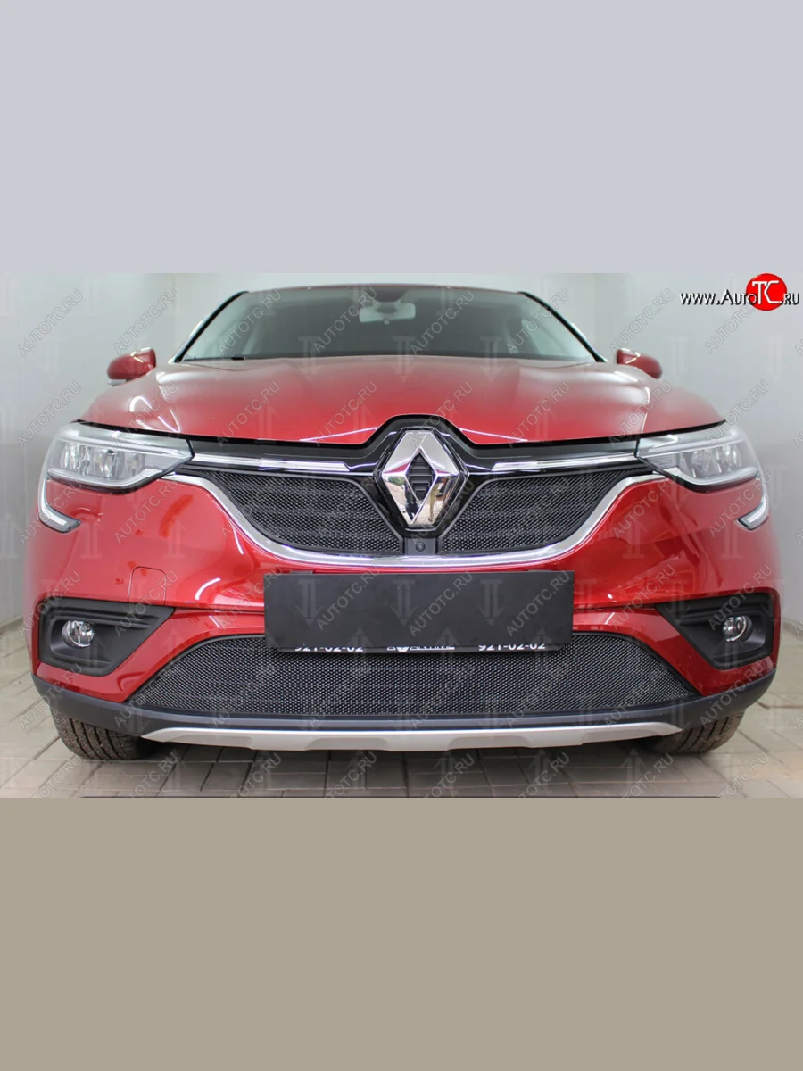Защитная сетка в бампер (низ, ячейка 4х10 мм) Стрелка11 Премиум Renault Arkana (2019-2025) (Чёрная)  в Перми Пермском крае