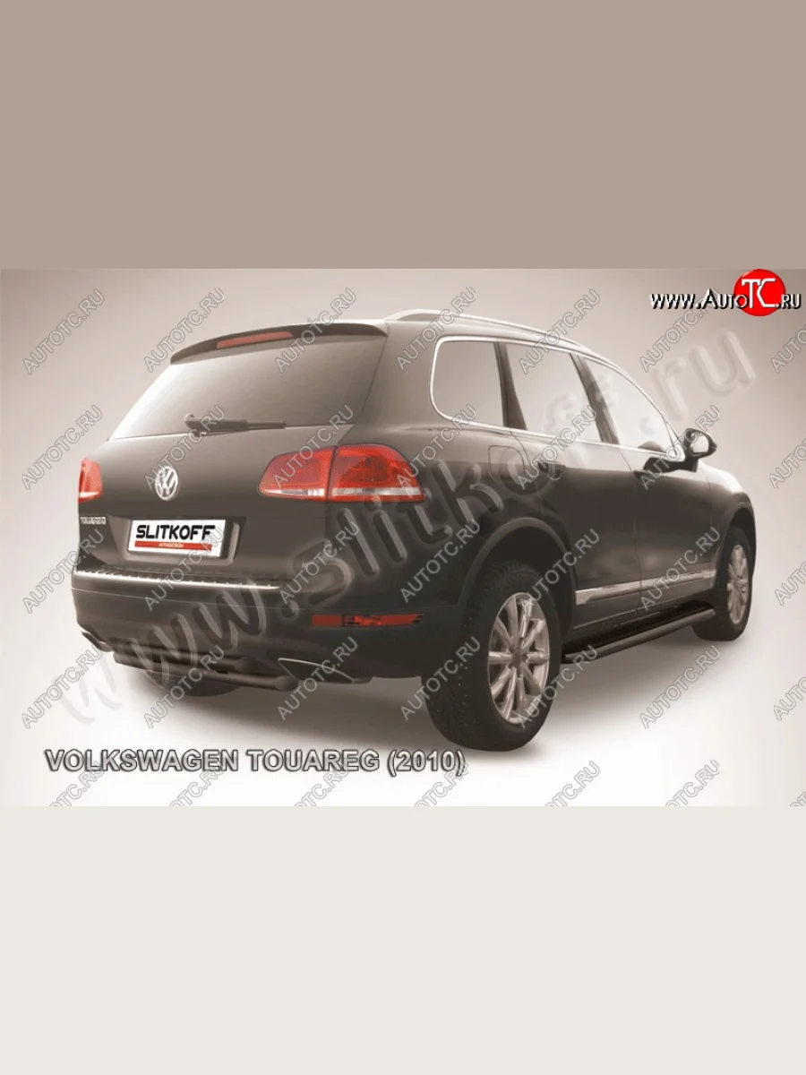 Защита задняя Slitkoff  Volkswagen Touareg (2010-2014) 2 NF (Цвет: черный)  в Перми Пермском крае