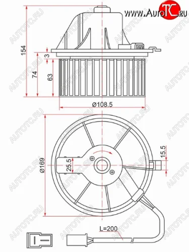 Мотор отопителя салона SAT Audi 80 B3 седан (1986-1991)