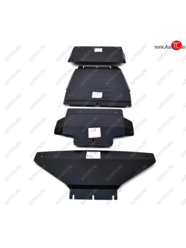 Защита радиатора, картера, КПП и РК (V-3,0; 4 части) Alfeco (Сталь 2 мм) KIA Mohave HM дорестайлинг (2008-2017)