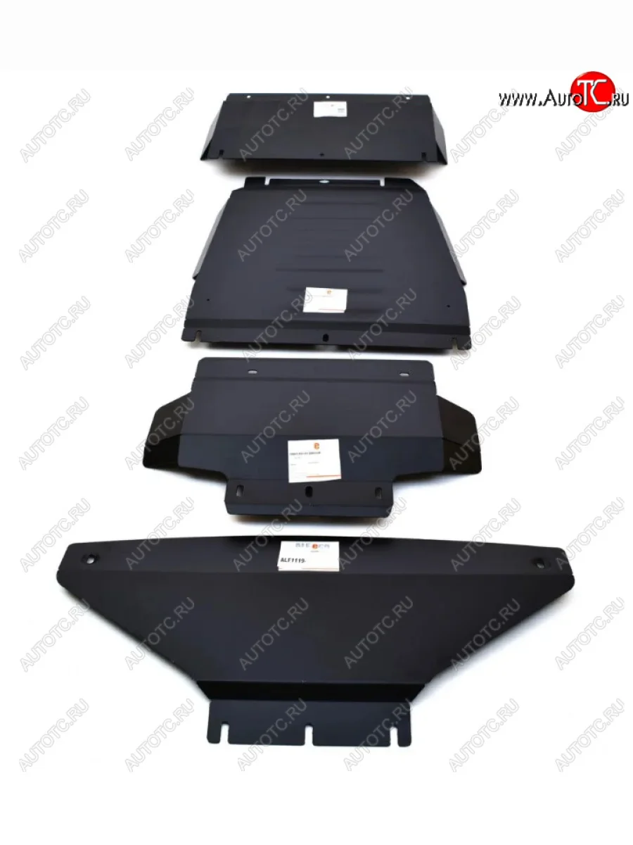 Защита радиатора, картера, КПП и РК (V-3,0; 4 части) Alfeco KIA Mohave HM рестайлинг (2017-2020) (Алюминий 4 мм)  в Перми Пермском крае