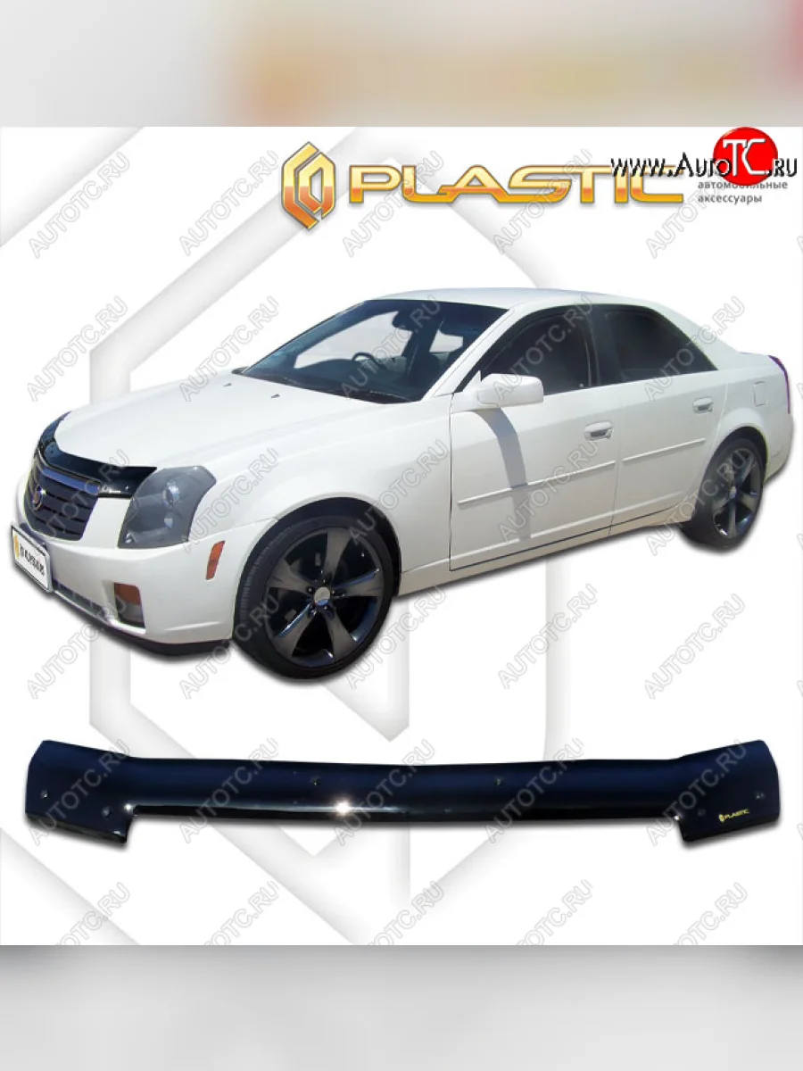 Дефлектор капота CA-Plastic Cadillac CTS седан (2002-2007) (classic черный, без надписи)  в Перми Пермском крае