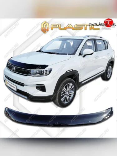 Дефлектор капота CA-Plastic (classic черный) Changan CS35 Plus дорестайлинг (2018-2022)