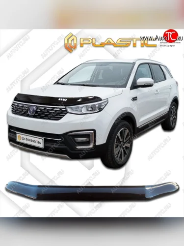 Дефлектор капота CA-Plastic (classic черный) Changan CS55 дорестайлинг (2017-2018)