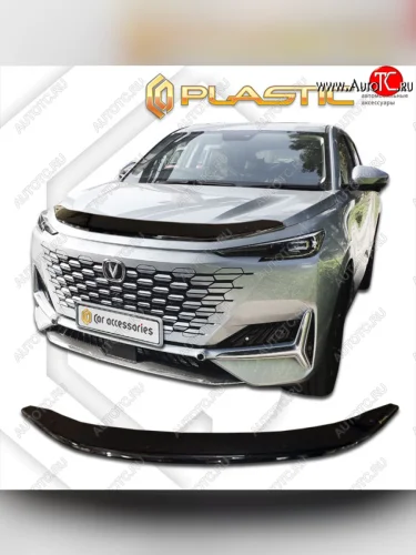 Дефлектор капота CA-Plastic (серия Сlassic черный) Changan UNI-K (2020-2025)