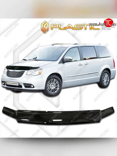 Дефлектор капота CA-Plastic (classic черный) Chrysler Grand Voyager (2011-2016)  рестайлинг