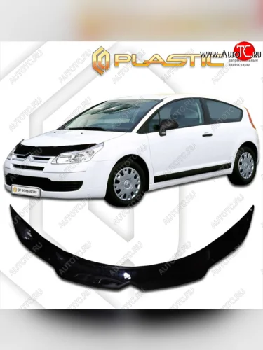 Дефлектор капота CA-Plastic (classic черный) CITROEN C4 (2008-2011)  рестайлинг, хэтчбэк 3 дв.,  рестайлинг, хэтчбэк 5 дв.