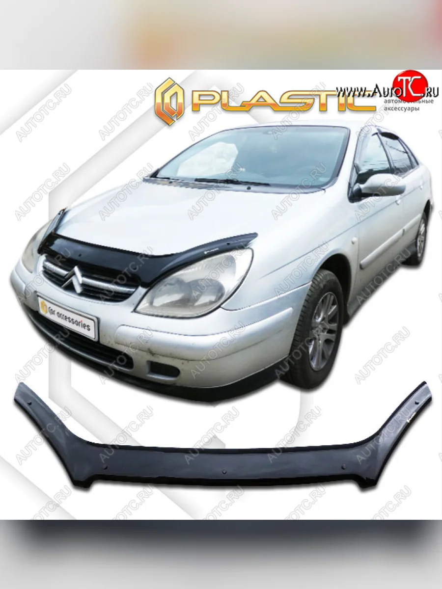 Дефлектор капота CA-Plastic CITROEN C5 X40,DC лифтбэк дорестайлинг (2000-2004) (classic черный, без надписи)  с доставкой в г. Керчь