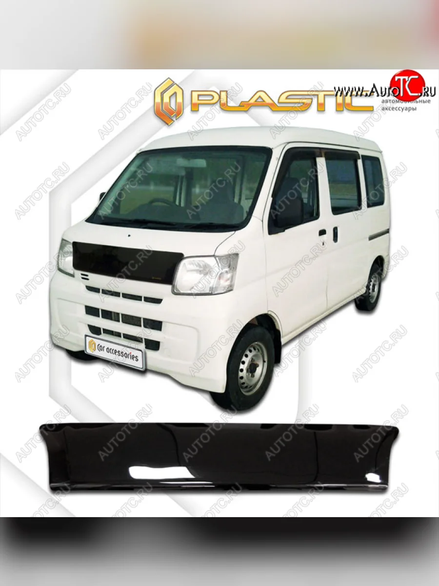 Дефлектор капота CA-Plastic Daihatsu Hijet S320 минивэн дорестайлинг (2004-2007) (classic черный, без надписи)  в Воронеже Воронежской области