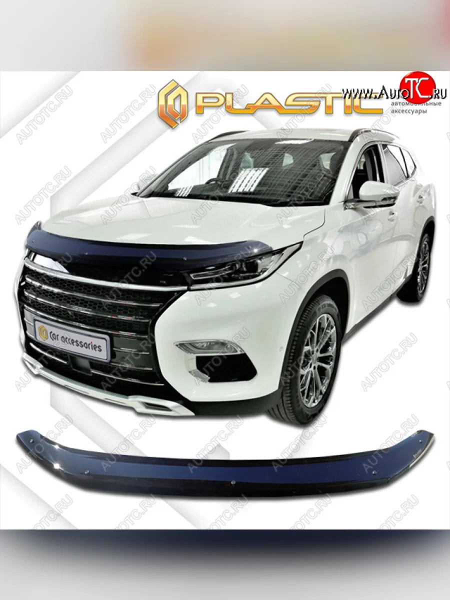 Дефлектор капота CA-Plastic EXEED TXL  дорестайлинг (2020-2021) (classic черный, без надписи)  в Перми Пермском крае