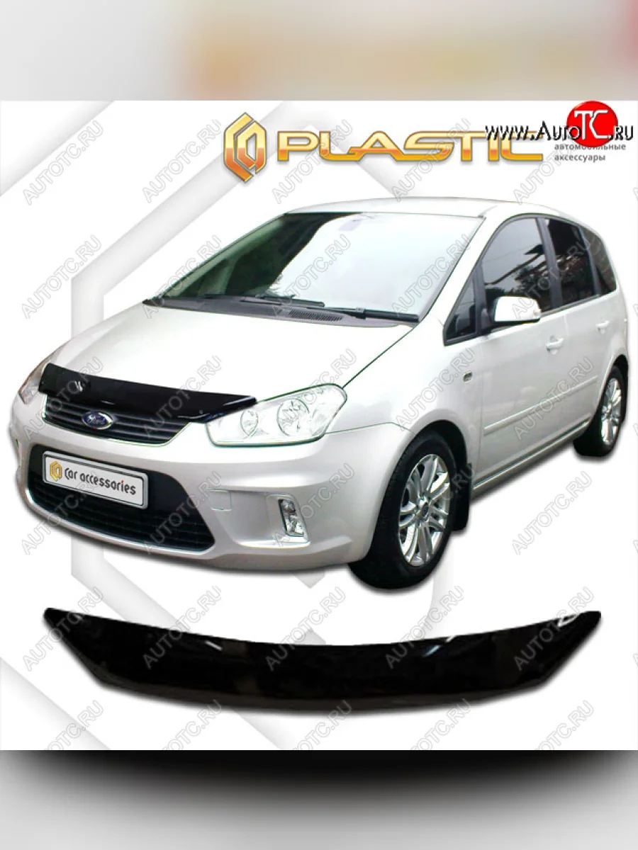 Дефлектор капота CA-Plastic Ford C-max Mk1 рестайлинг (2007-2010) (classic черный, без надписи)  в Керчи Республика Крым