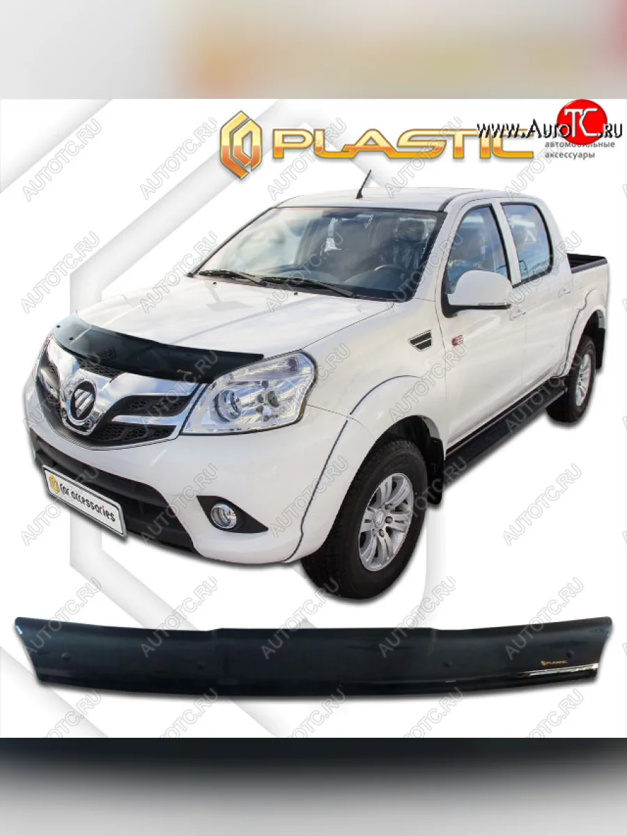 Дефлектор капота CA-Plastic Foton Tunland Pickup Double Cab дорестайлинг (2012-2019) (classic черный, без надписи)  в Керчи Республика Крым