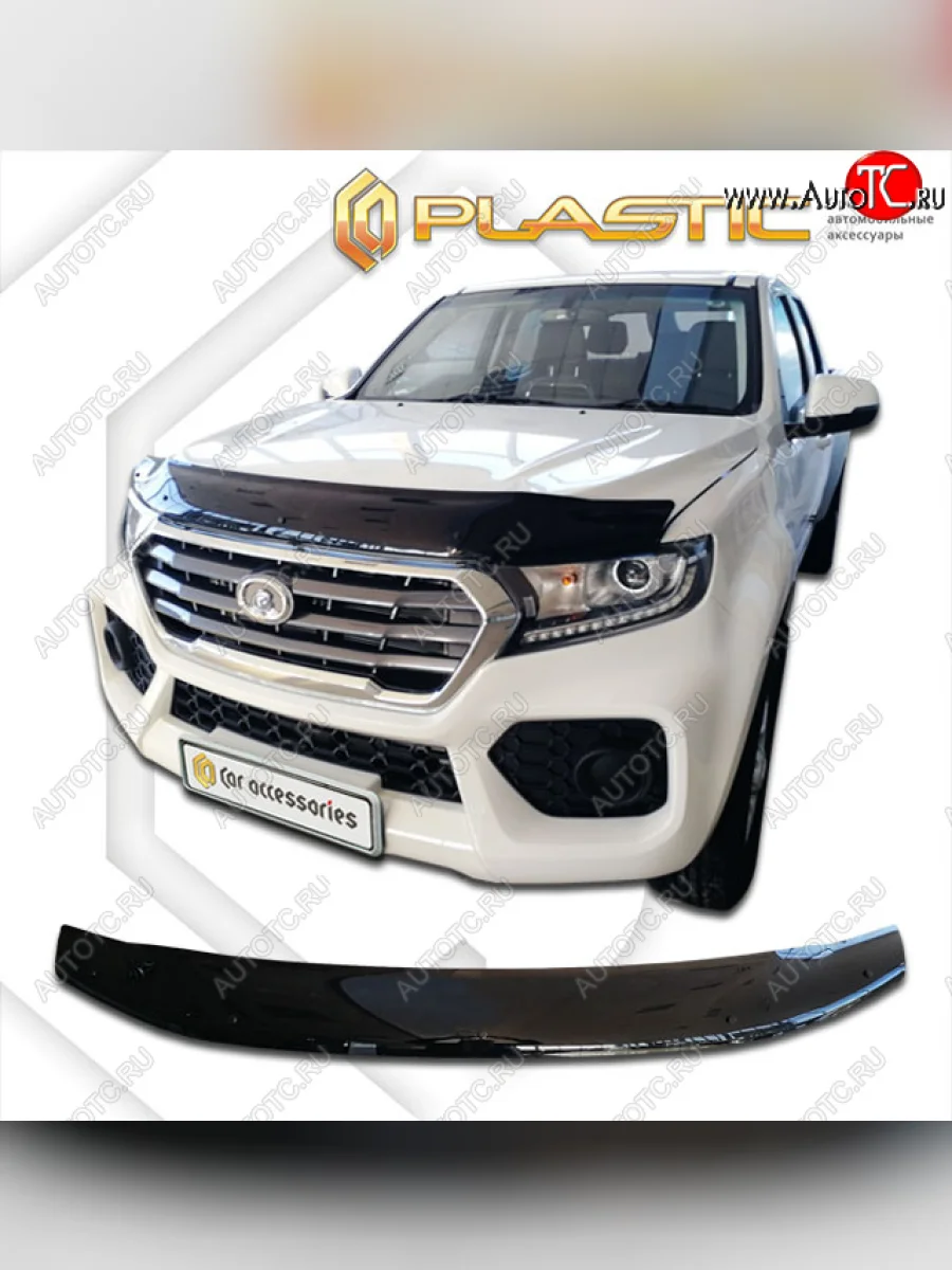 Дефлектор капота CA-Plastic Great Wall Wingle 7 пикап (2018-2023) (classic черный, без надписи)  в Керчи Республика Крым