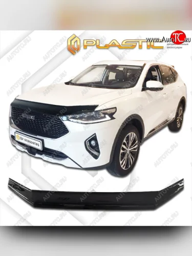 Дефлектор капота CA-Plastic (classic черный) Haval F7  дорестайлинг (2018-2022)