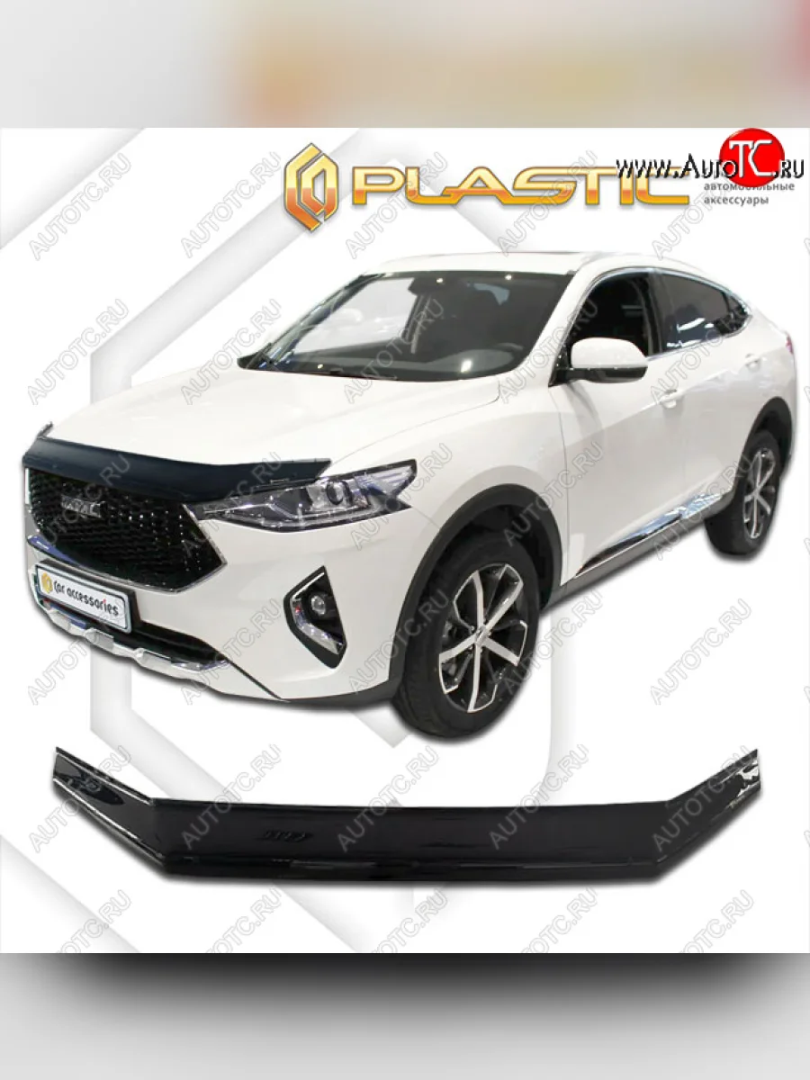 Дефлектор капота CA-Plastic Haval F7x дорестайлинг (2019-2022) (classic черный, без надписи)  в Керчи Республика Крым
