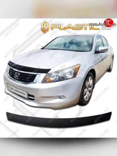 Дефлектор капота (UsA) CA-Plastic (classic черный) Honda Accord 8 CU седан дорестайлинг (2008-2011)