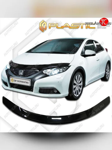 Дефлектор капота CA-Plastic (classic черный) Honda Civic FK2 хэтчбэк 5 дв. (2011-2016)