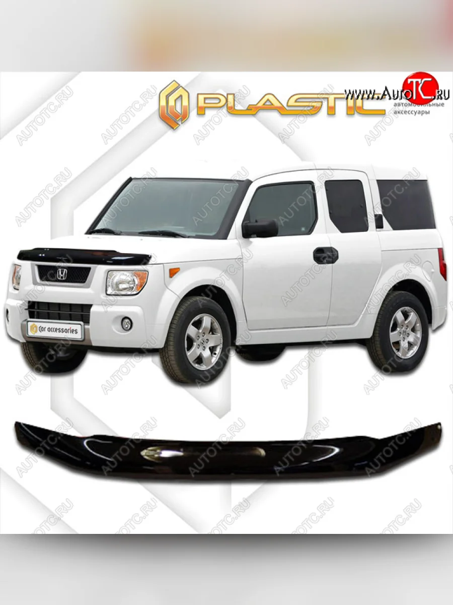 Дефлектор капота CA-Plastic Honda Element 1 YH дорестайлинг (2003-2006) (classic черный, без надписи)  в Керчи Республика Крым