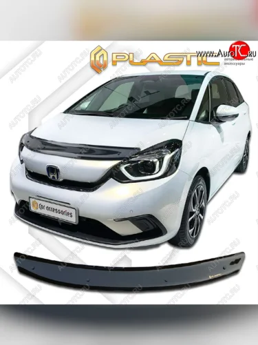 Дефлектор капота CA-Plastic (classic черный) Honda Fit 4 GR дорестайлинг (2019-2022)