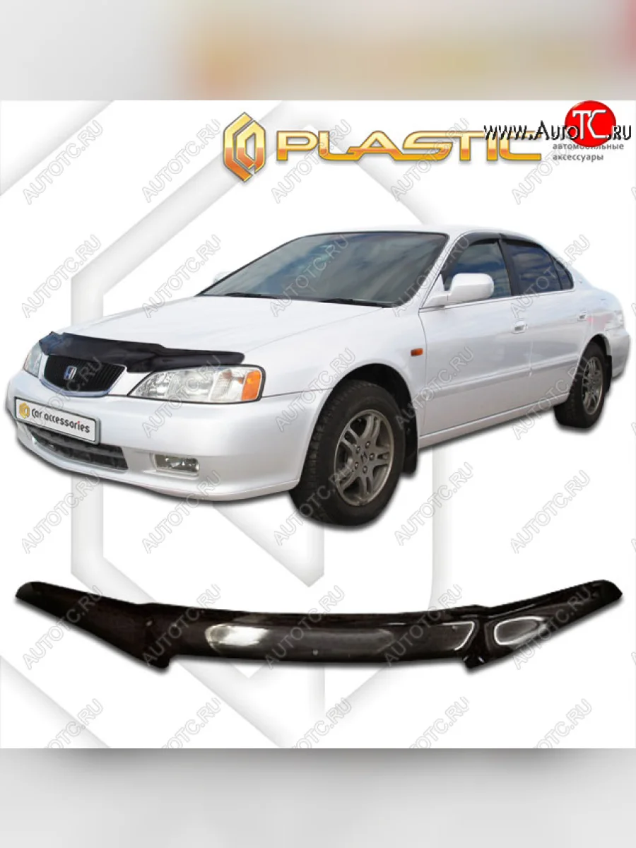 Дефлектор капота CA-Plastic Honda Saber 2 дорестайлинг (1998-2001) (classic черный, без надписи)  в Перми Пермском крае