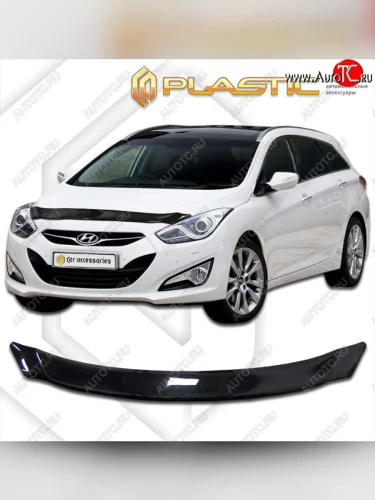 Дефлектор капота CA-Plastic (classic черный) Hyundai I30 2 GD дорестайлинг универсал (2011-2015)