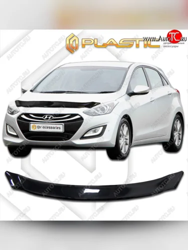 Дефлектор капота CA-Plastic (classic черный) Hyundai I30 2 GD дорестайлинг, хэтчбэк 5 дв. (2011-2015)