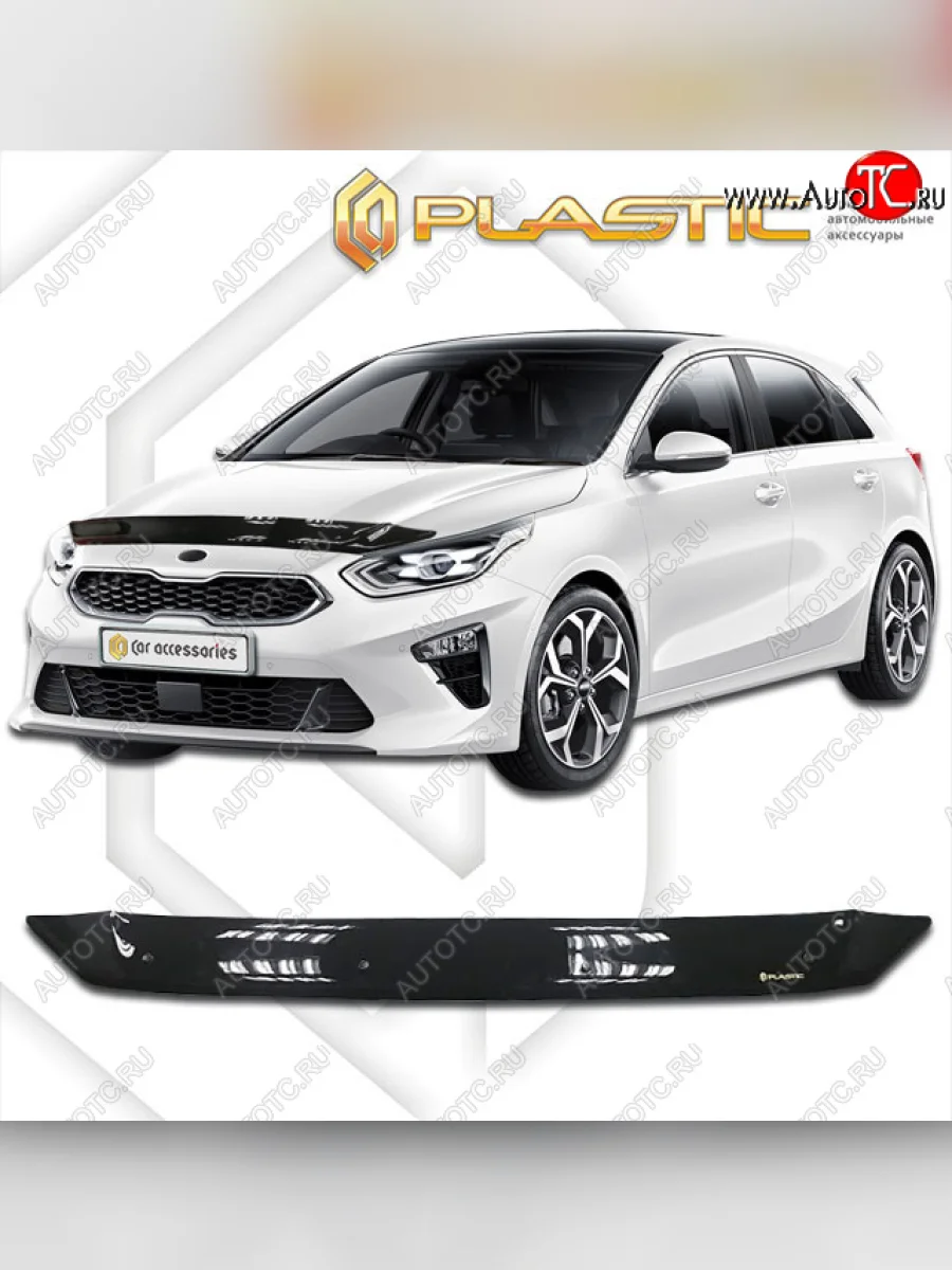 Дефлектор капота CA-Plastic KIA Ceed 3 CD универсал (2018-2025) (classic черный, без надписи)  в Керчи Республика Крым